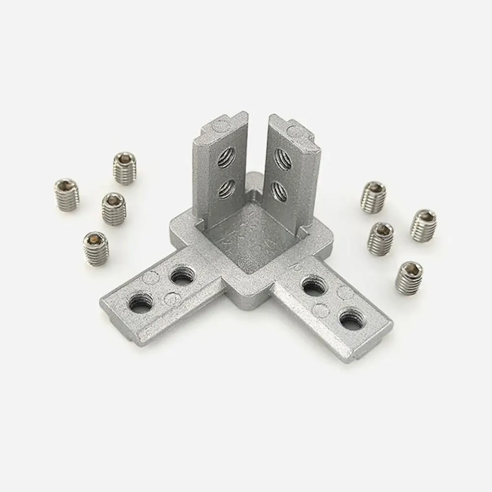 Aluminum T-Slot Profile - Conector de esquina de 3 vías,