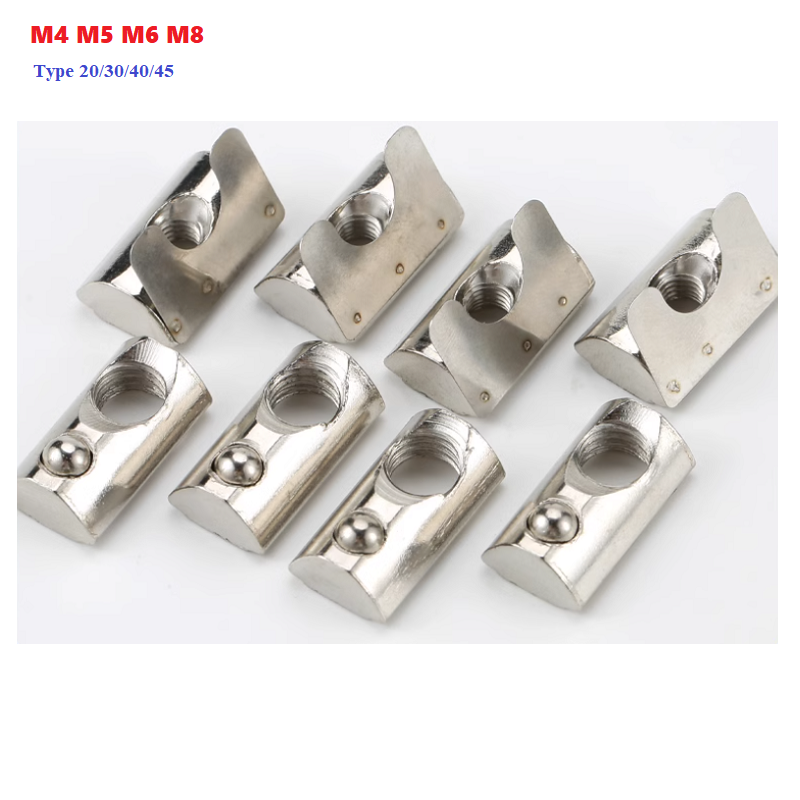 Aluminum T-Slot Profile - Tuerca en T con resorte enrollable