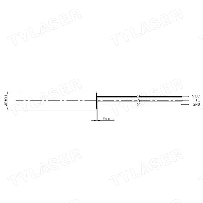 Industrial Grade Laser Pointer - Módulo Láser Externo TTL de 8